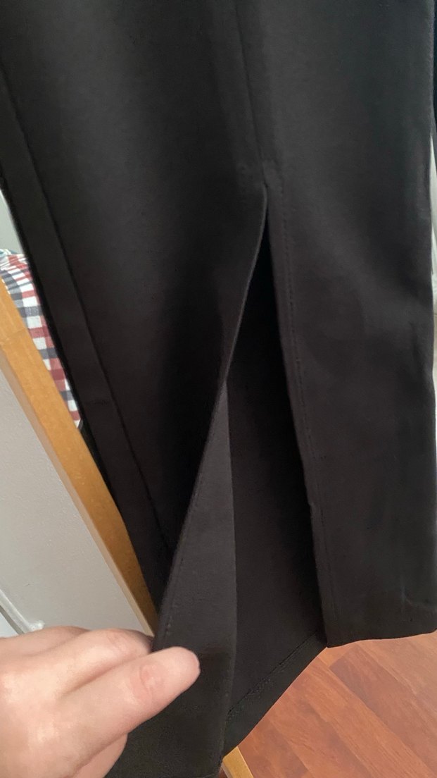 Siyah, Kemer Detaylı Dar Kesim Hamile Pantolonu - Görsel 4