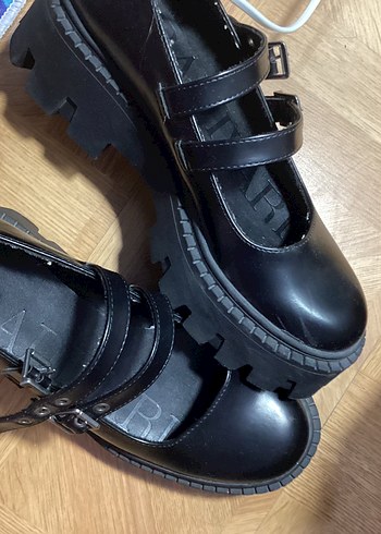Siyah Goth mary jane ayakkabı - Görsel 3