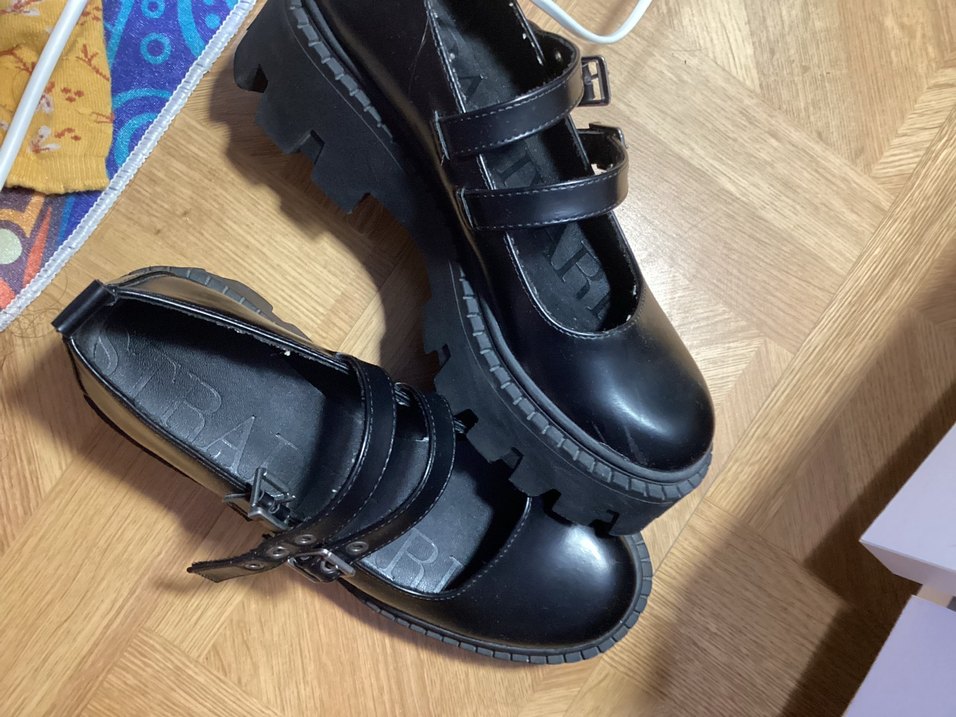 Siyah Goth mary jane ayakkabı - Görsel 3