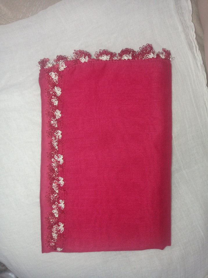 Bordo,İşlemeli Kadın Yazma - Görsel 2