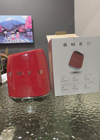 Kırmızı SMEG Kesme  Bıçak Seti ve standi - Görsel 11