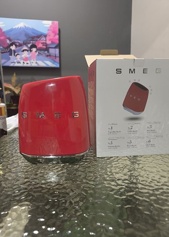 Kırmızı SMEG Kesme  Bıçak Seti ve standi - Görsel 10