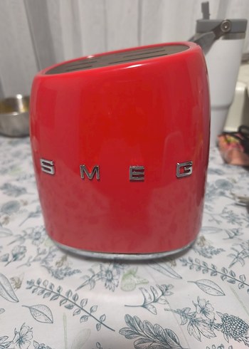 Kırmızı SMEG Kesme  Bıçak Seti ve standi - Görsel 8
