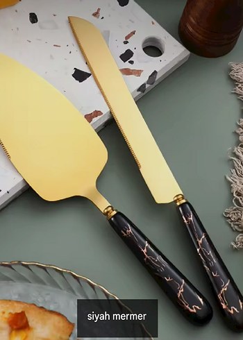 Pasta bıçağı + pasta kepçesi seti, kaliteli paslanmaz çelik. - Görsel 9