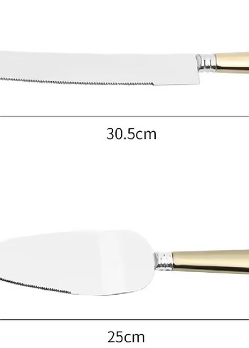 Pasta bıçağı + pasta kepçesi seti, kaliteli paslanmaz çelik. - Görsel 12