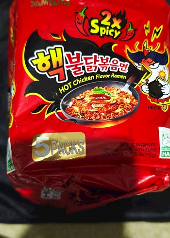 Samyang 2X Acılı Tavuk Aromalı Ramen 5li paket - Görsel 2
