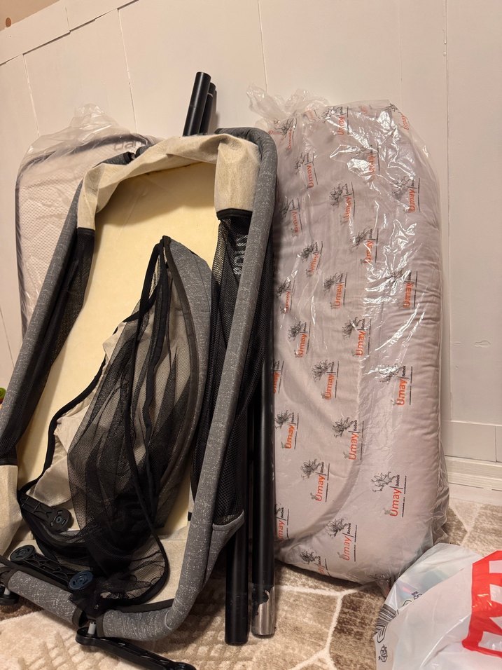 Gri Polly Sallanır Beşik ve Beşik Uyumlu yatak - Görsel 5