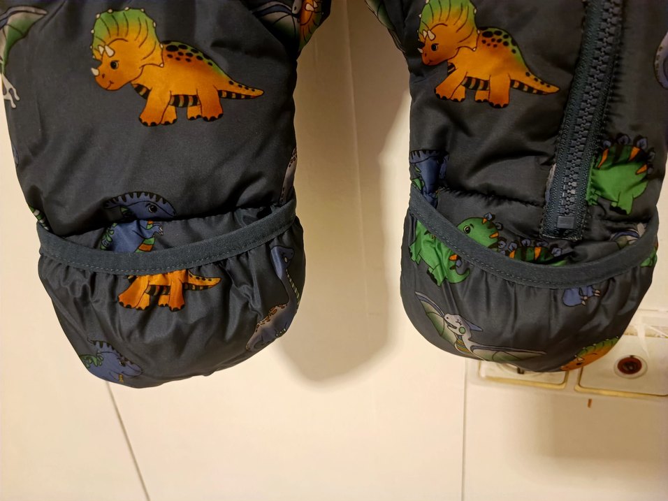 Fermuarlı Bebek lacivert Dinozor Desenli Astronot  mont Tulumu - Görsel 3