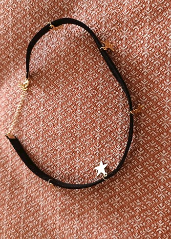 Yıldız Detaylı Mini Bohem Kadın tasma choker Kolye