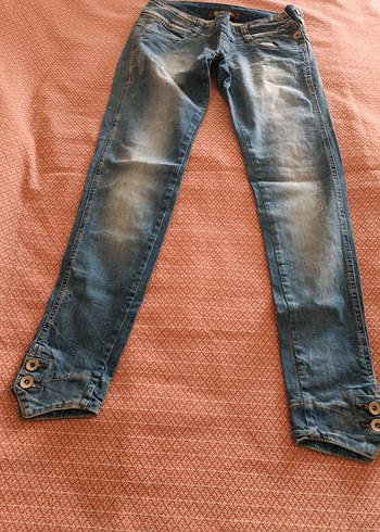 Diğer Mavi Yikamali Dar Kesim Denim Jean