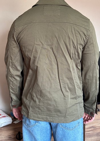 Erkek Asker Yeşili Kot Ceket - Görsel 3