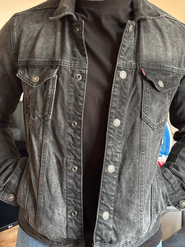 Erkek Siyah Denim Ceket - Görsel 5