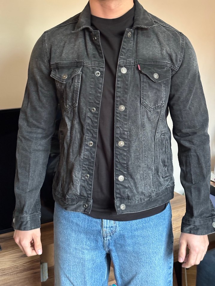 Erkek Siyah Denim Ceket - Görsel 2