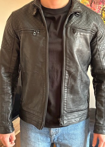 Siyah Erkek Deri Ceket - Görsel 5