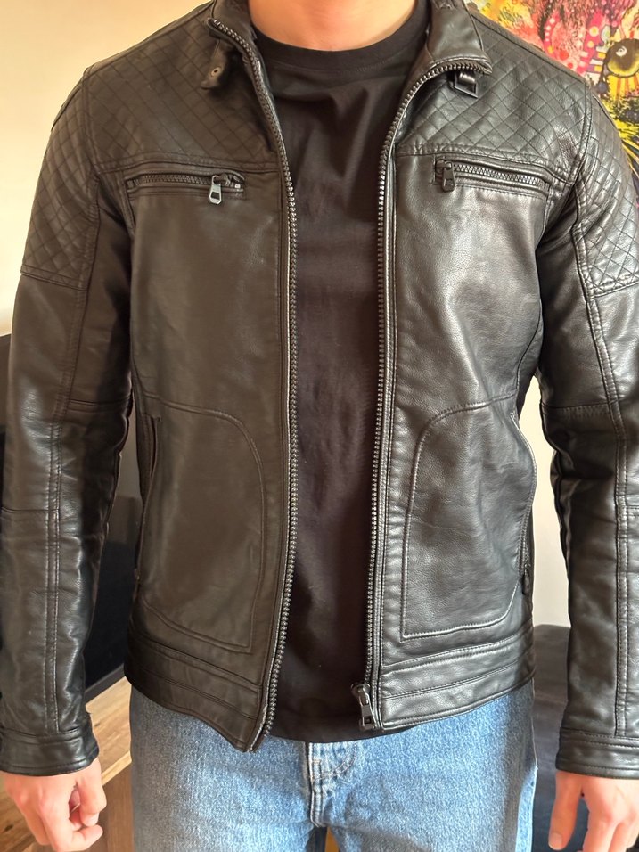 Siyah Erkek Deri Ceket - Görsel 5