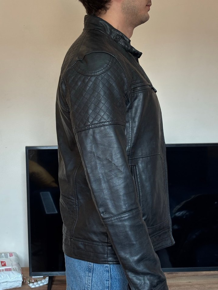 Siyah Erkek Deri Ceket - Görsel 2