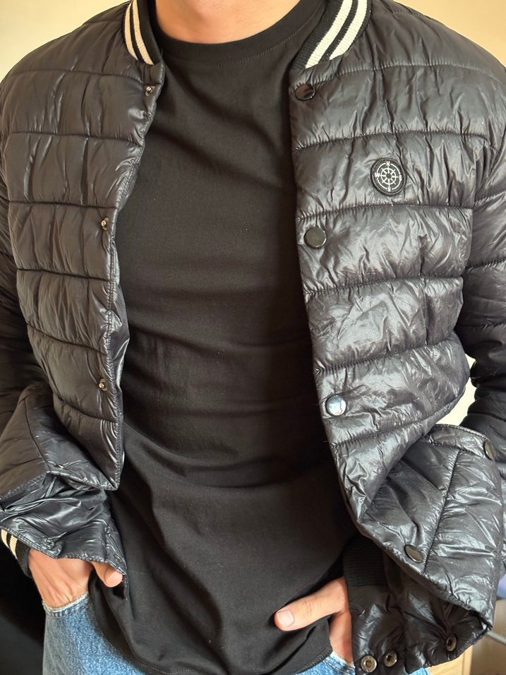 Siyah Erkek Şişme Mont - Görsel 4