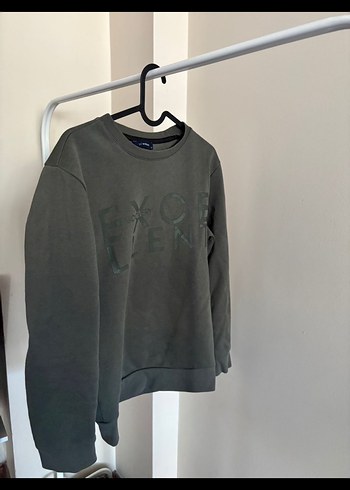 Erkek Gri Baskılı Bisiklet Yaka Sweatshirt - Görsel 2