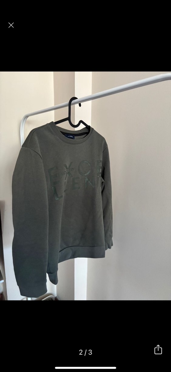 Erkek Gri Baskılı Bisiklet Yaka Sweatshirt - Görsel 2