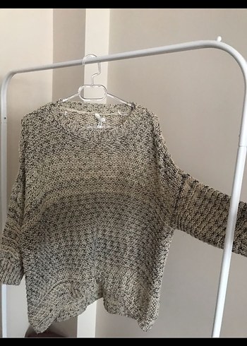 Gri Örgü Kadın Uzun Kollu Triko - Görsel 2