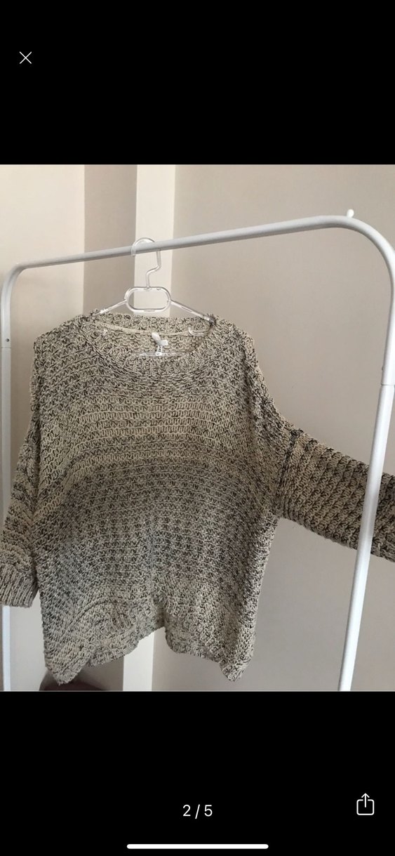 Gri Örgü Kadın Uzun Kollu Triko - Görsel 2