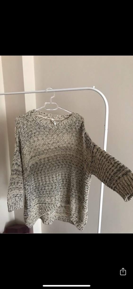 Gri Örgü Kadın Uzun Kollu Triko - Görsel 5