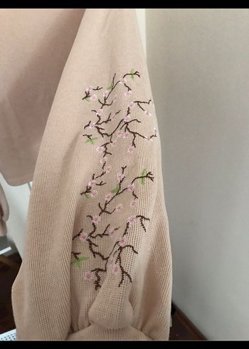 Nakış Detaylı Pembe Triko Kadın Kazak - Görsel 4