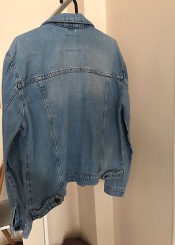 Düğmeli Mavi Kadın Denim Ceket - Görsel 2