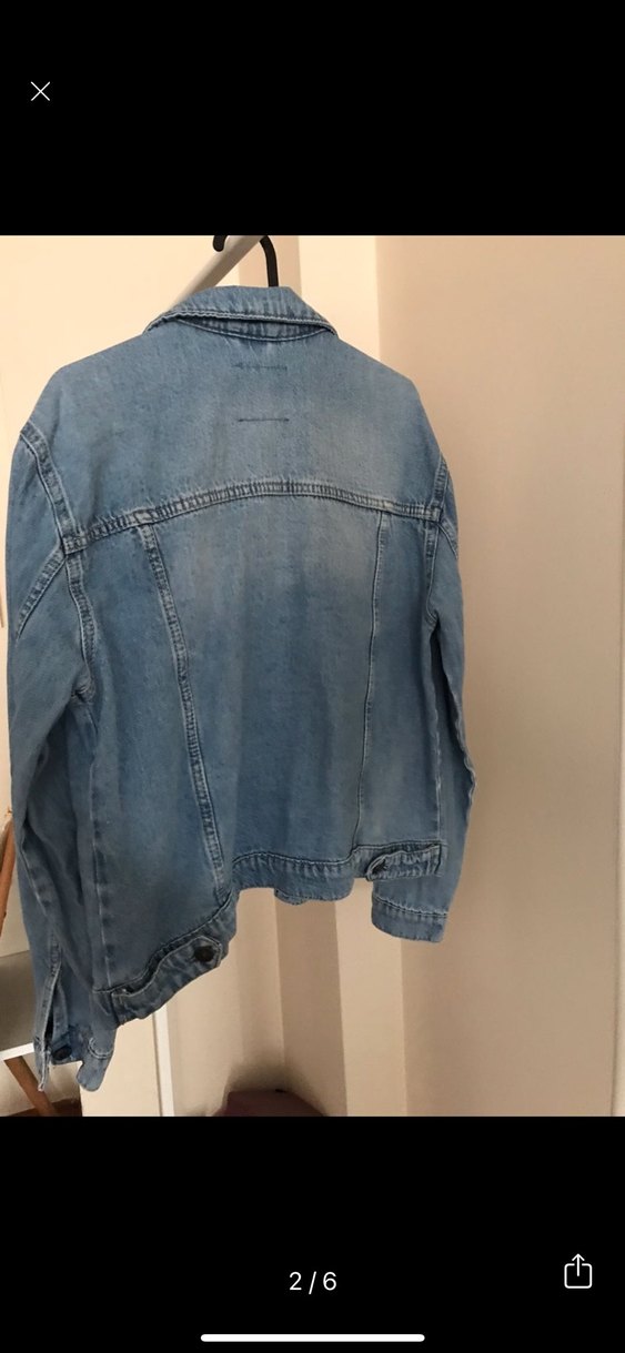 Düğmeli Mavi Kadın Denim Ceket - Görsel 2