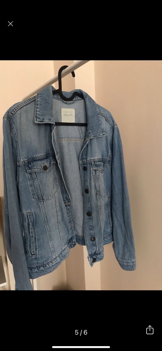 Düğmeli Mavi Kadın Denim Ceket - Görsel 5