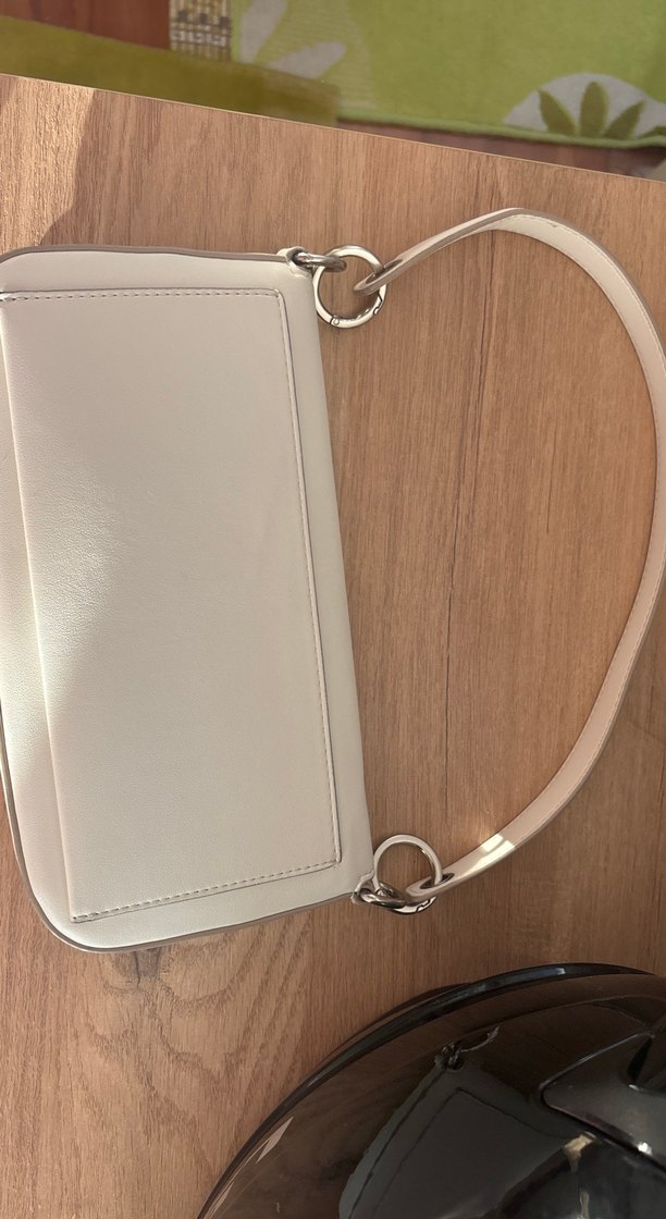 Beyaz Minimalist Deri Kadın Çanta - Görsel 2