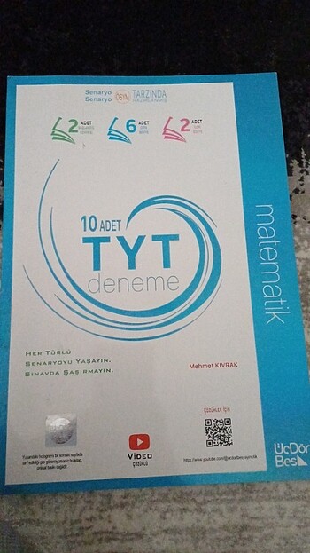 Üç dört beş yayınları 10 adet tyt matematik denemesi 