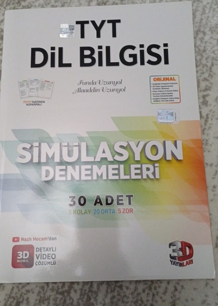 3d yayınları tyt dil bilgisi simülasyon denemeleri 30 adet  - Görsel 2