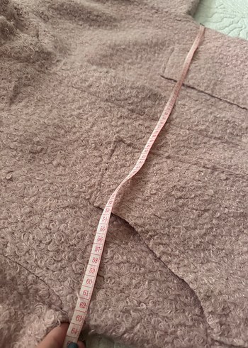 Pembe Peluş Kadın Midi Mont - Görsel 8