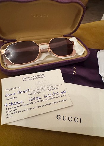 Gucci Parlak Altın Kadın Güneş Gözlüğü - Görsel 8