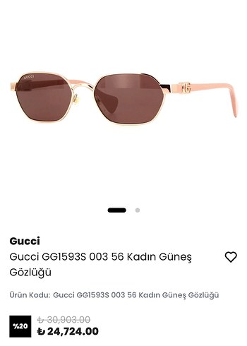 Gucci Parlak Altın Kadın Güneş Gözlüğü - Görsel 7