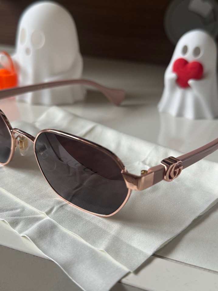 Gucci Parlak Altın Kadın Güneş Gözlüğü - Görsel 2