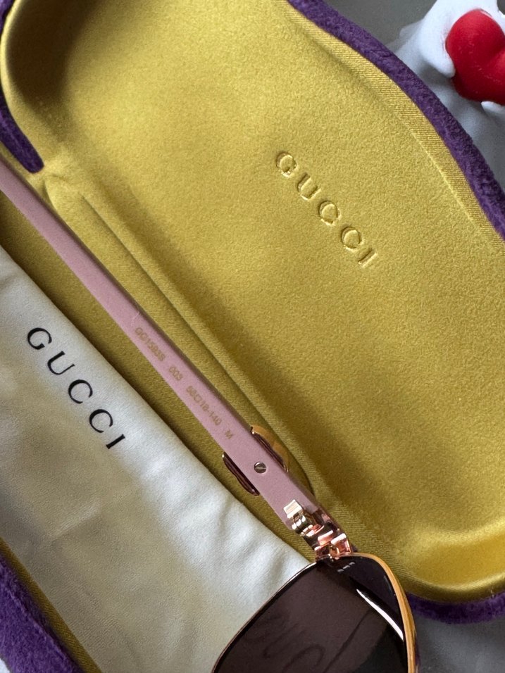 Gucci Parlak Altın Kadın Güneş Gözlüğü - Görsel 5