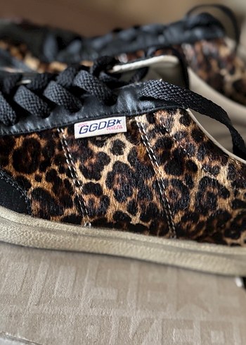 Golden Goose Leopar Desenli Kadın Deri Spor Ayakkabı - Görsel 5