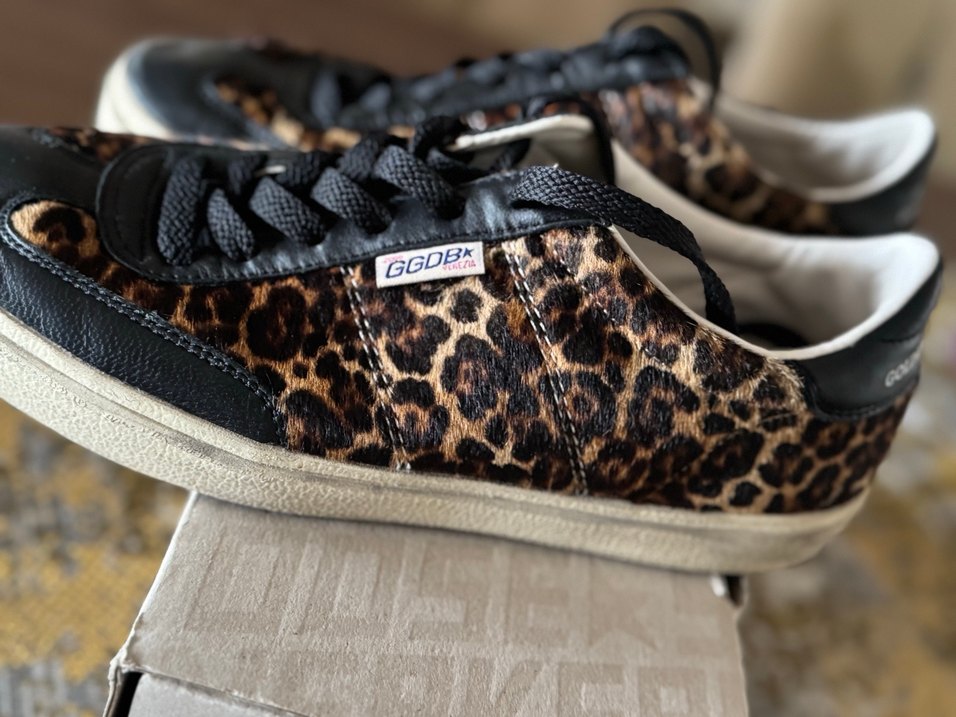 Golden Goose Leopar Desenli Kadın Deri Spor Ayakkabı - Görsel 5