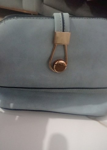 Modern Klasik Mavi Deri Kadın Çanta - Görsel 2