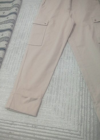 Bej Kadın Pamuk Kumaş Pantolon - Görsel 2