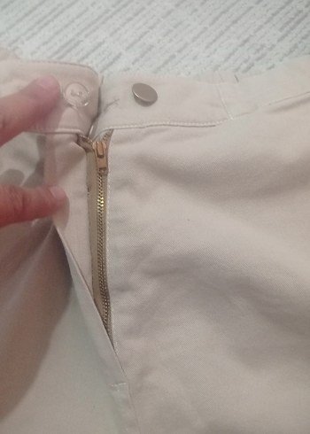 Bej Kadın Pamuk Kumaş Pantolon - Görsel 8