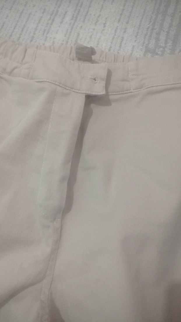 Bej Kadın Pamuk Kumaş Pantolon - Görsel 4