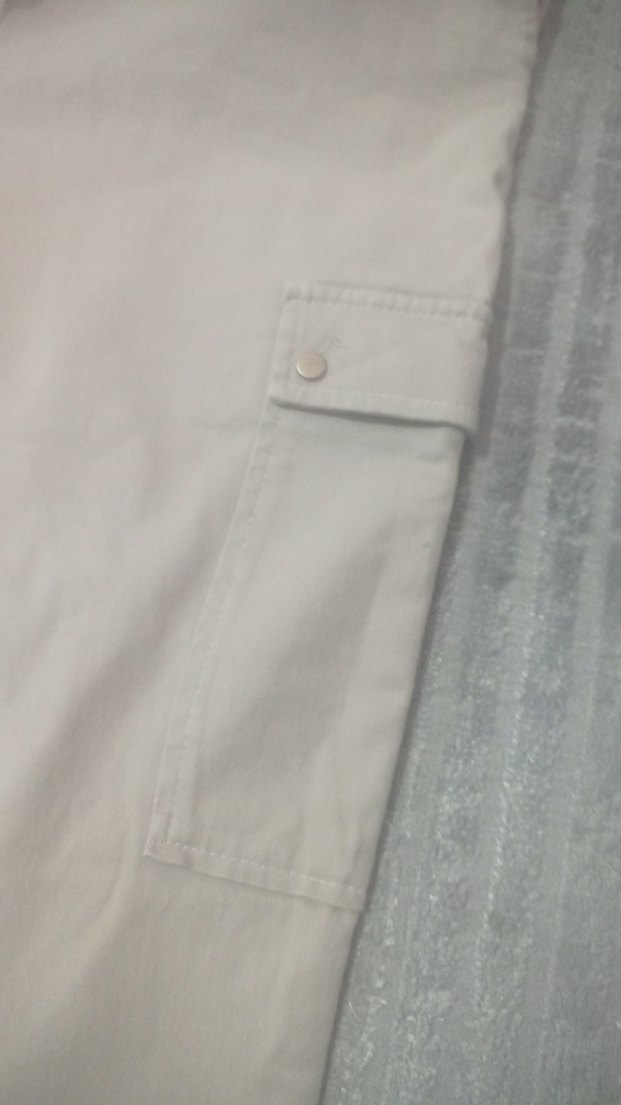 Bej Kadın Pamuk Kumaş Pantolon - Görsel 3