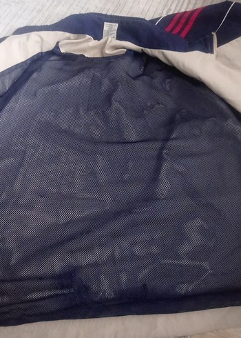 Erkek Adidas Gri-Beyaz Fermuarlı yagmurluk - Görsel 4