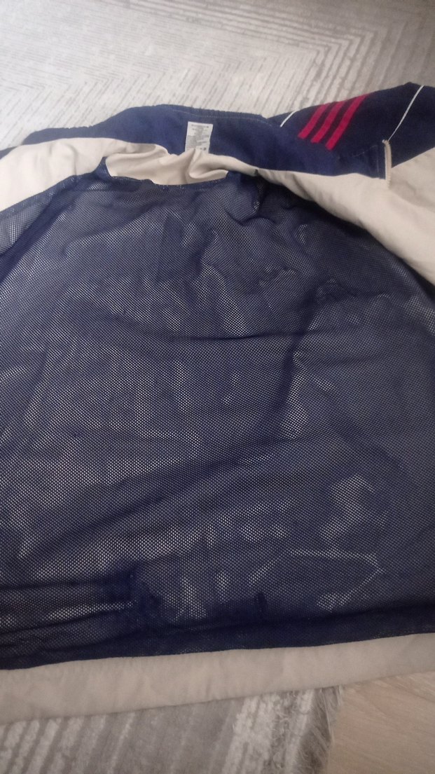 Erkek Adidas Gri-Beyaz Fermuarlı yagmurluk - Görsel 4