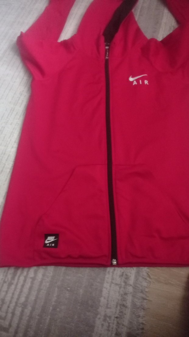 nike erkek Kırmızı Fermuarlı hirka - Görsel 2