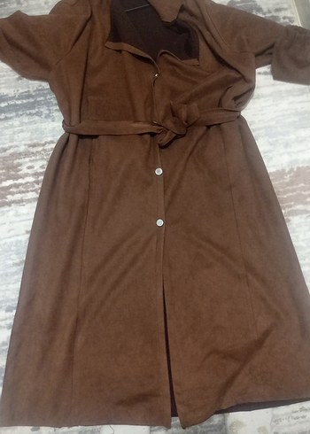 bayan süet trenckot - Görsel 4