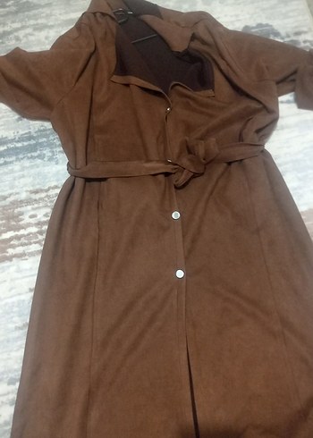 bayan süet trenckot - Görsel 5